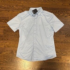 Mizzen+Main Sky Blue Patterned Button Down Shirt